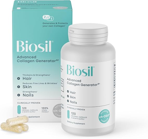 BioSil Collagen Supplements for Women – 120 Original Capsules