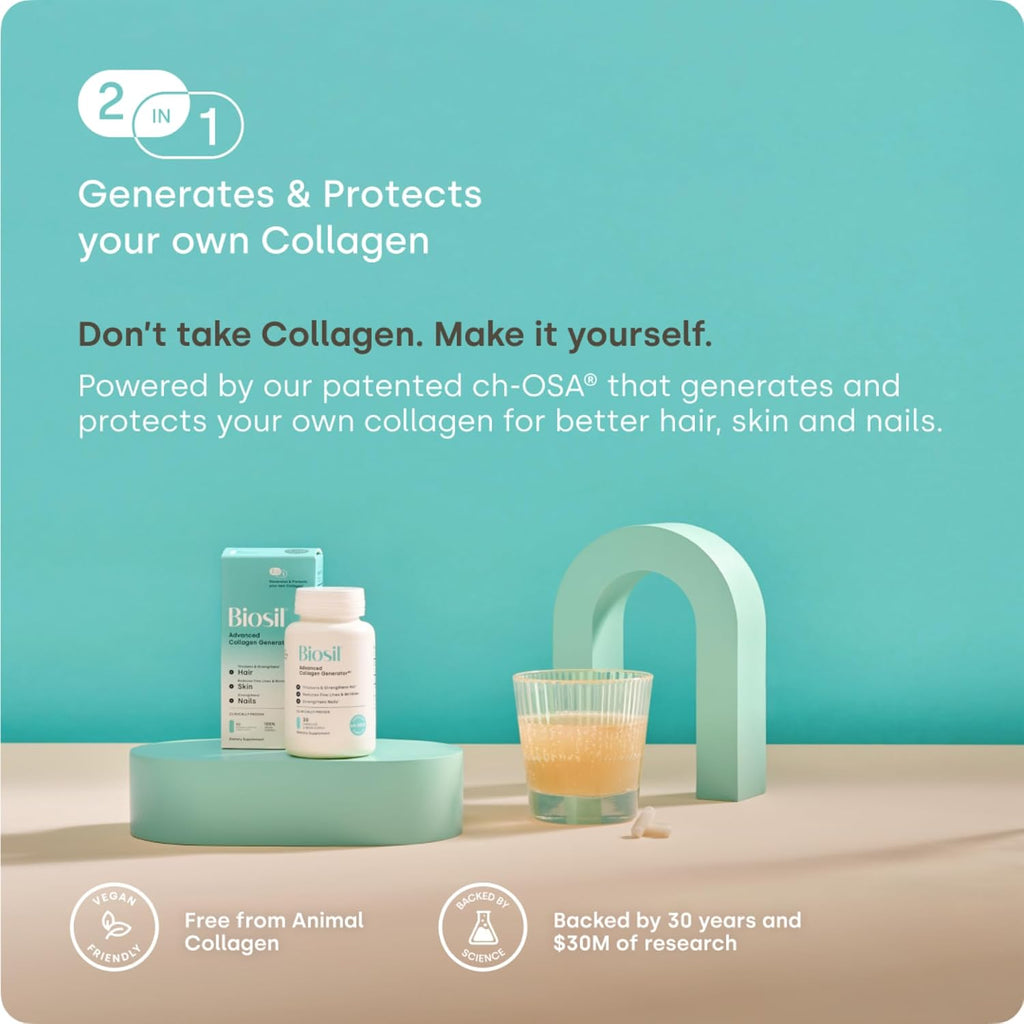 BioSil Collagen Supplements for Women – 120 Original Capsules