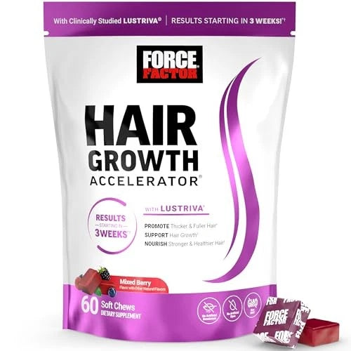 Force Factor Hair Growth Accelerator Soft Chews – 60 Count